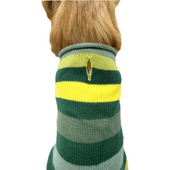 Yellow and Green Striped Sweater for Small/Medium Dogs