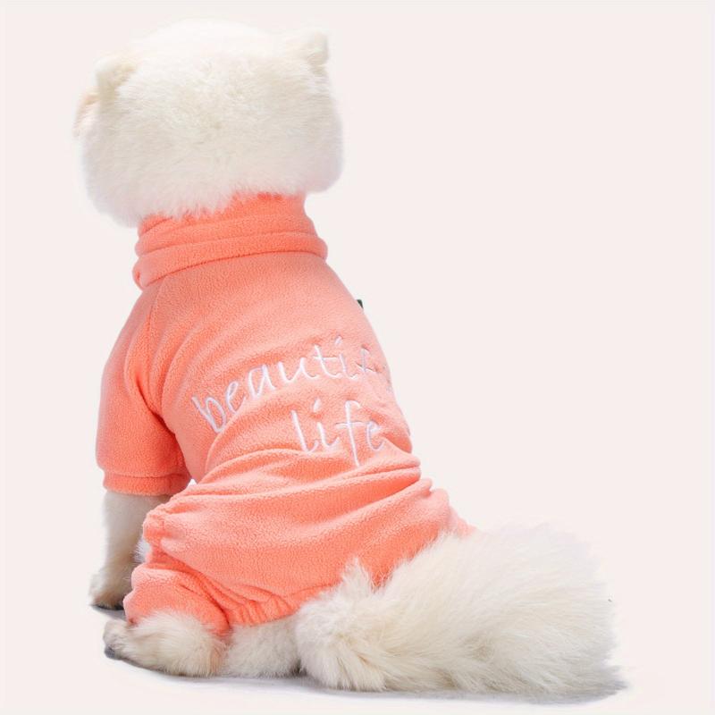 Laifug Embroidered Dog Onesie Turtleneck Dog Pajamas