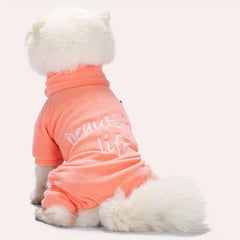 Laifug Embroidered Dog Onesie Turtleneck Dog Pajamas