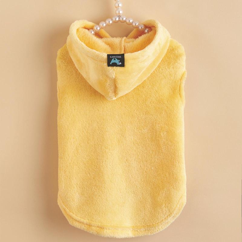 Colorful Macaroon Flannel Hooded Dog Sweater
