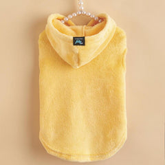Colorful Macaroon Flannel Hooded Dog Sweater