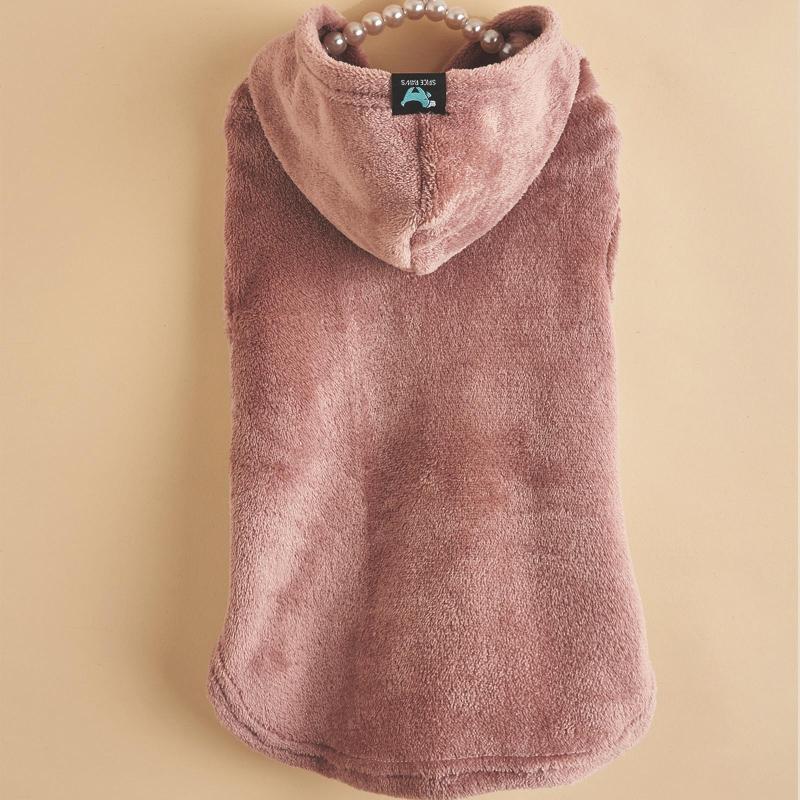 Colorful Macaroon Flannel Hooded Dog Sweater