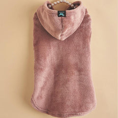 Colorful Macaroon Flannel Hooded Dog Sweater