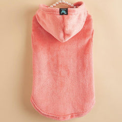 Colorful Macaroon Flannel Hooded Dog Sweater