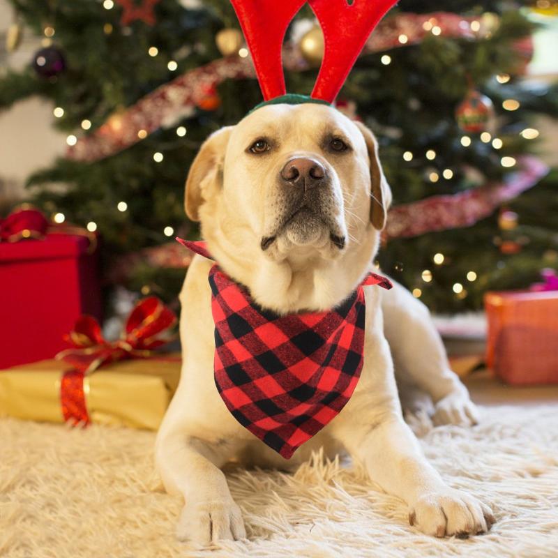 JOYTALE Classic Plaid Scarf Bandana for Dogs