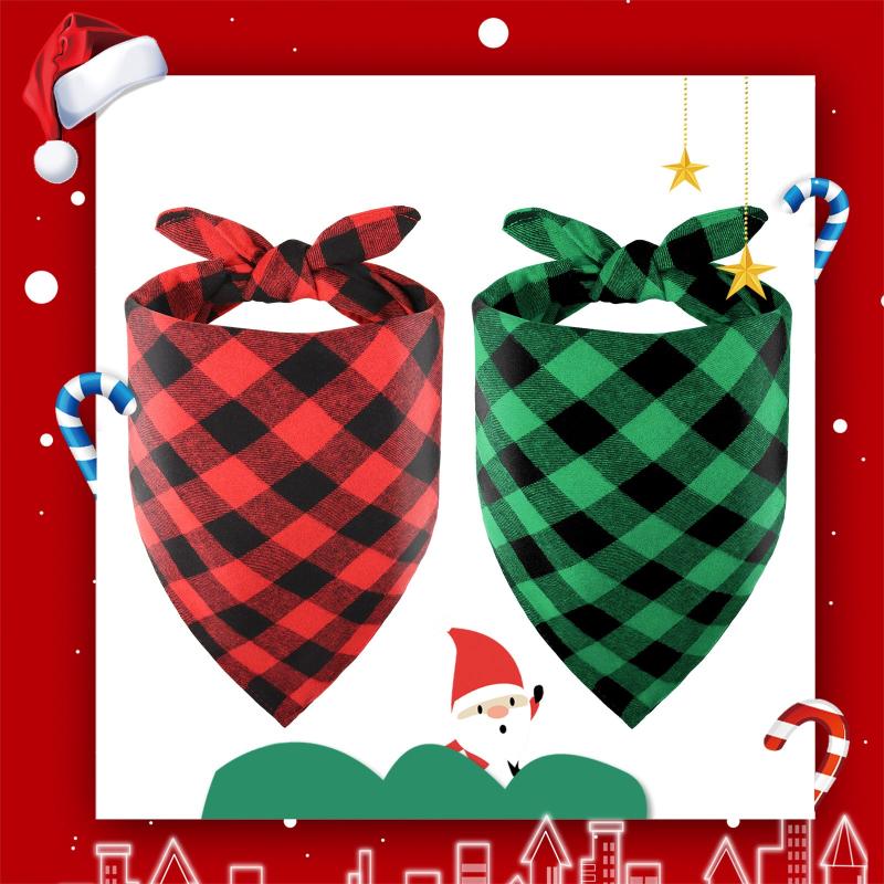 JOYTALE Classic Plaid Scarf Bandana for Dogs