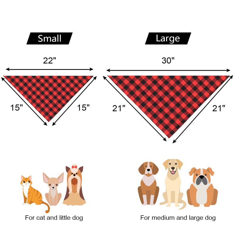 JOYTALE Classic Plaid Scarf Bandana for Dogs