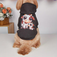 Cartoon Cow Pet Hoodie - Stay Warm & Stylish This Winter