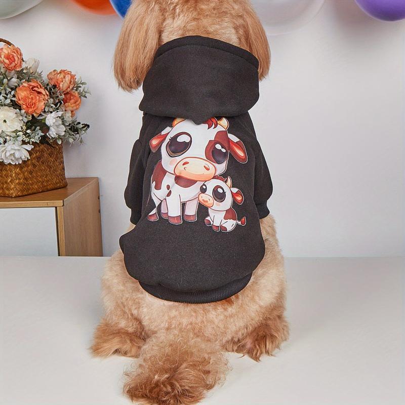 Cartoon Cow Pet Hoodie - Stay Warm & Stylish This Winter