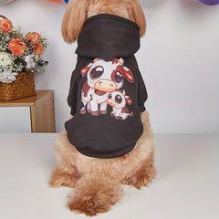 Cartoon Cow Pet Hoodie - Stay Warm & Stylish This Winter