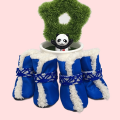 Winter Dog Boots Warm Fleece Dog Shoes Christmas Puppy Snow Booties