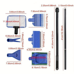 Aquarium Tank Clean Set Accessories Fish Net Rake Scraper Brush