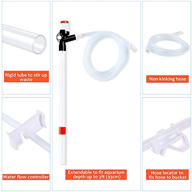 Fish Tank Vacuum Gravel Water Filter Siphon Wiper Changer