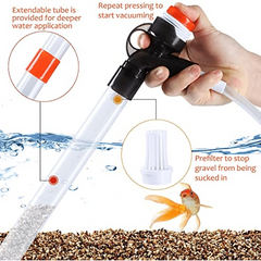 Fish Tank Vacuum Gravel Water Filter Siphon Wiper Changer