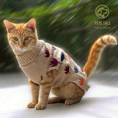 Cat Sweater Heart Graphic Pet Clothing Warm for Autumn and Winter
