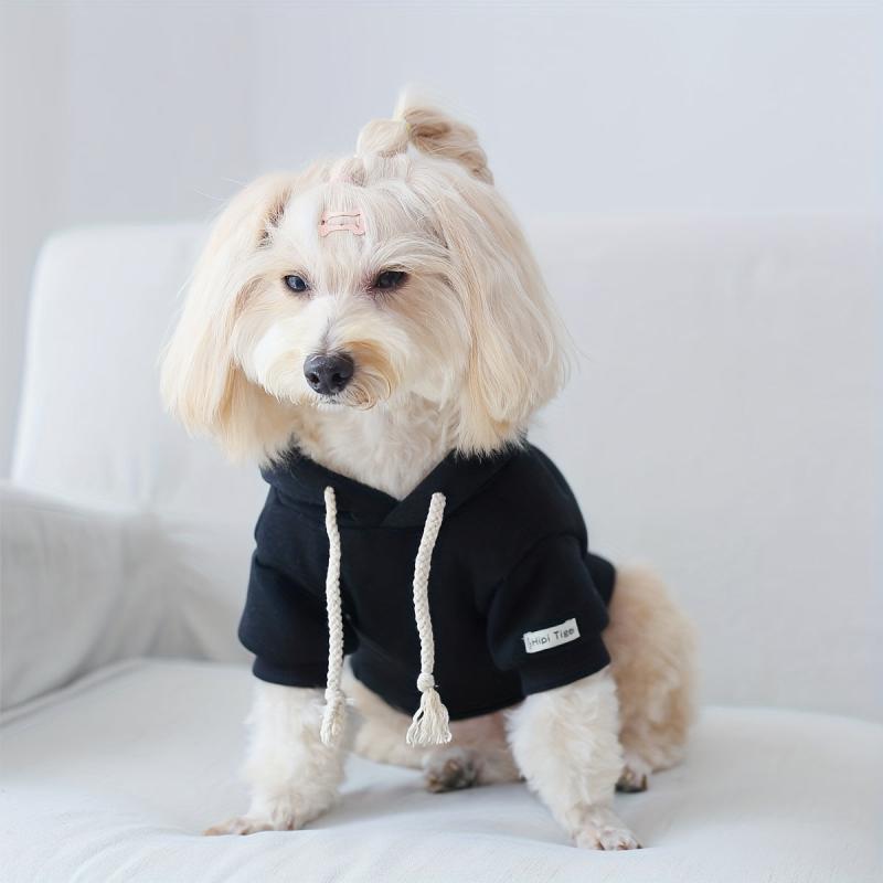 Lined Pet Hooded Sweatshirt Drawstring Dog Hoodie