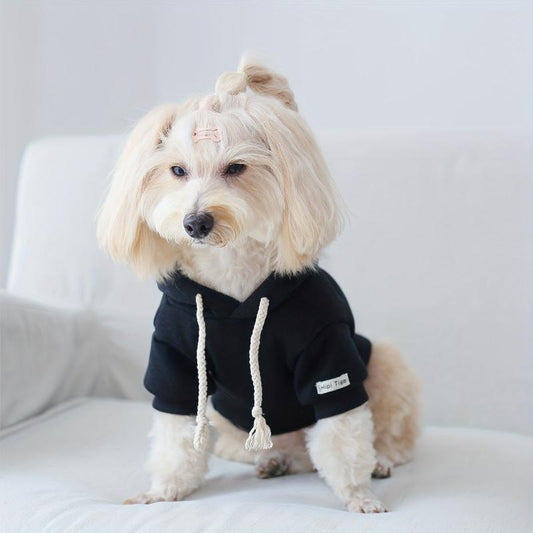 Lined Pet Hooded Sweatshirt Drawstring Dog Hoodie