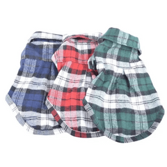 Plaid Pet Shirt Dog Coats Fall Clothing Jacket
