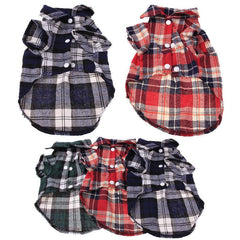 Plaid Pet Shirt Dog Coats Fall Clothing Jacket