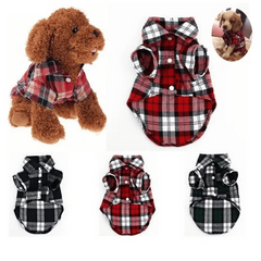 Plaid Pet Shirt Dog Coats Fall Clothing Jacket