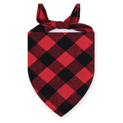 Pet Plaid Scarf Triangle Cat Collar Dog Bandana Christmas Ornament