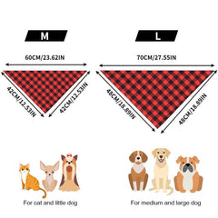 Pet Plaid Scarf Triangle Cat Collar Dog Bandana Christmas Ornament