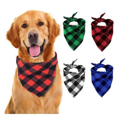 Pet Plaid Scarf Triangle Cat Collar Dog Bandana Christmas Ornament