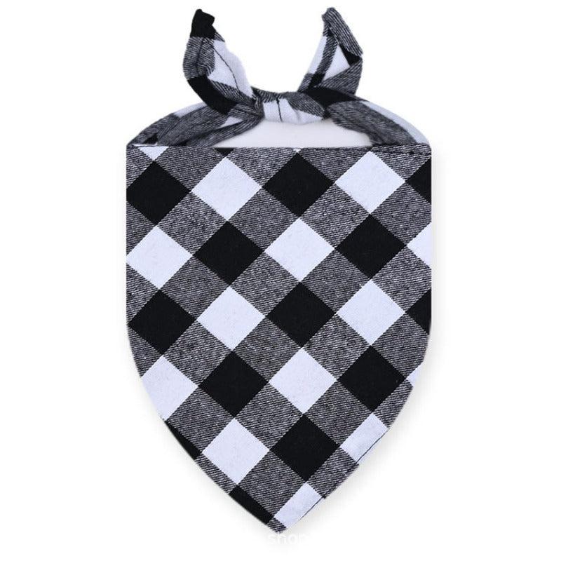 Pet Plaid Scarf Triangle Cat Collar Dog Bandana Christmas Ornament