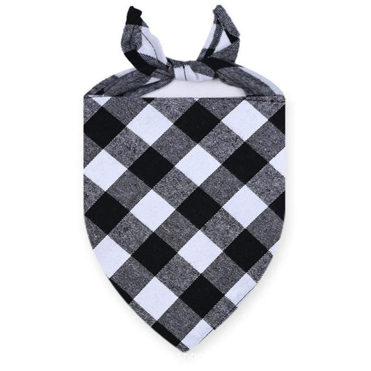 Pet Plaid Scarf Triangle Cat Collar Dog Bandana Christmas Ornament