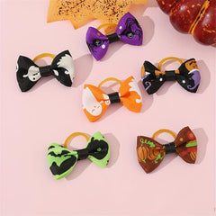 6pcs Halloween Pet Hair Accessories Ghost Dog Hair Bows Cat And Dog Head Flowers
