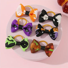 6pcs Halloween Pet Hair Accessories Ghost Dog Hair Bows Cat And Dog Head Flowers