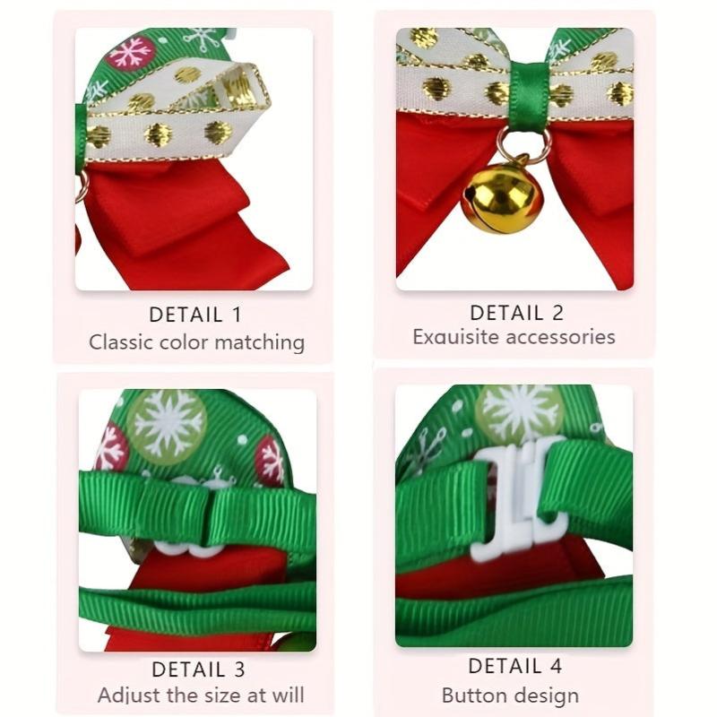 Festive Christmas Pet Collar with Bow for Dog & Cat