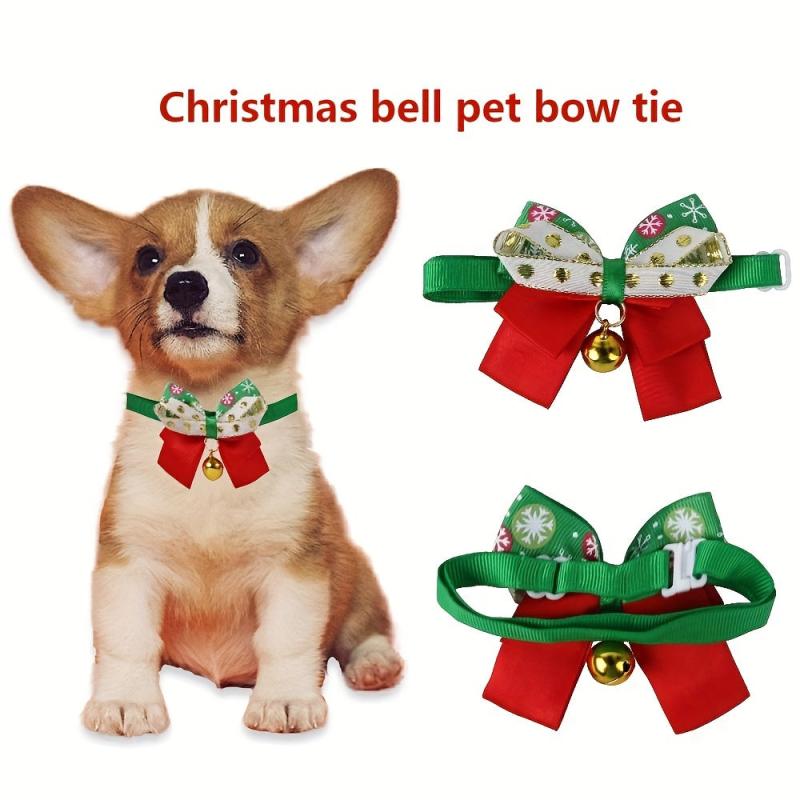 Festive Christmas Pet Collar with Bow for Dog & Cat