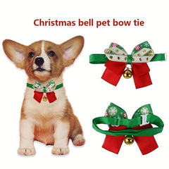 Festive Christmas Pet Collar with Bow for Dog & Cat