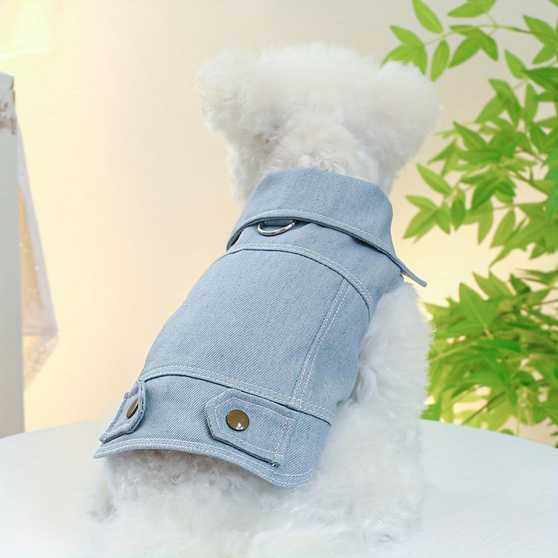Vintage Denim Pet Coat for Stylish and Warm Winter Wear