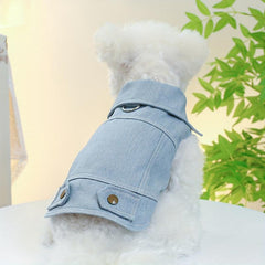 Vintage Denim Pet Coat for Stylish and Warm Winter Wear