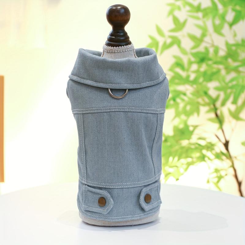 Vintage Denim Pet Coat for Stylish and Warm Winter Wear