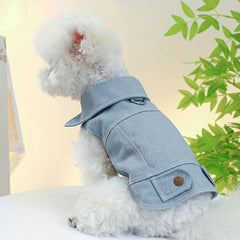 Vintage Denim Pet Coat for Stylish and Warm Winter Wear