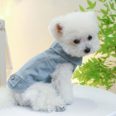Vintage Denim Pet Coat for Stylish and Warm Winter Wear