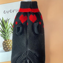 Heart Shaped Knitted Pet Sweater for Small Dogs and Cats
