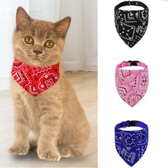Adjustable Cat Bandana Washable Graphic Cat Bow Tie Kitten Dog Scarf Bib Collar