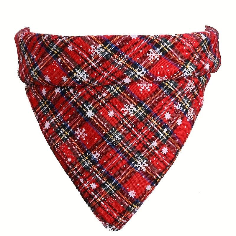 Festive Pet Check Lace Up Slobber Scarf
