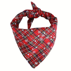 Festive Pet Check Lace Up Slobber Scarf