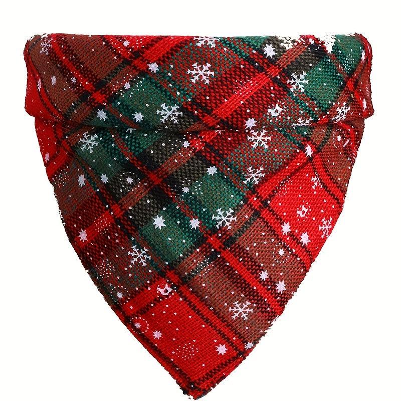 Festive Pet Check Lace Up Slobber Scarf