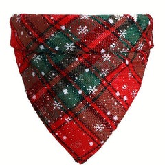 Festive Pet Check Lace Up Slobber Scarf