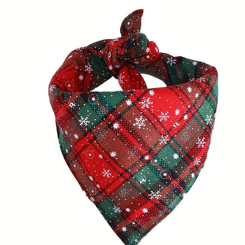 Festive Pet Check Lace Up Slobber Scarf