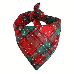 Festive Pet Check Lace Up Slobber Scarf