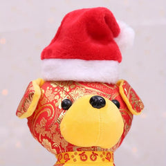Christmas Pet Santa Hat Small Dog Hat Red Plush Puppy Cap