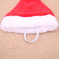 Christmas Pet Santa Hat Small Dog Hat Red Plush Puppy Cap