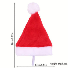 Christmas Pet Santa Hat Small Dog Hat Red Plush Puppy Cap